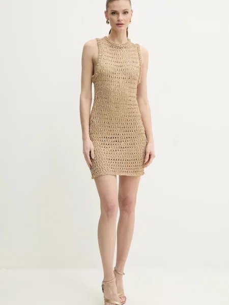 Simona Corsellini sukienka mini dopasowana złoty