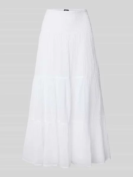 Długa spódnica z efektem stopniowania i elastycznym pasem Gina Tricot biała