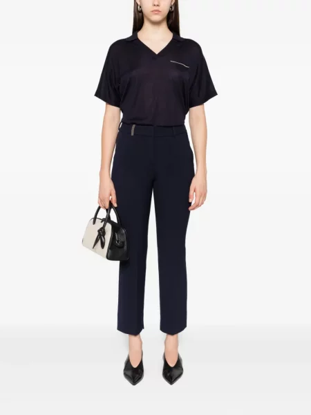 Pantaloni Peserico cu crăpătură albastru