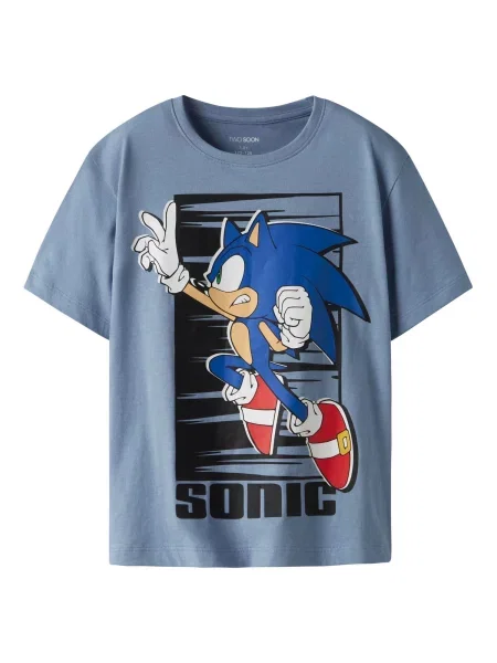 TWO SOON Tricou Sonic albastru gențiană / albastru porumbel / roșu negru