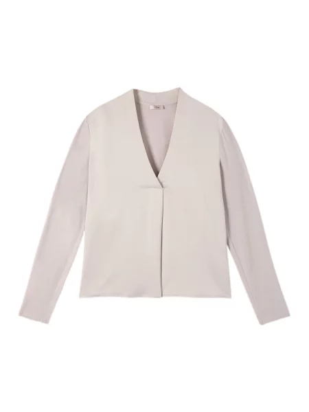 Bluzka Oltre z długim rękawem beżowa