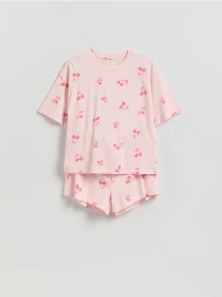 Reserved Pijamale două piese cu model roz