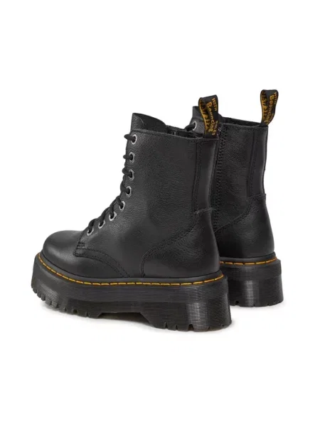 Botki Dr. Martens skórzane na płaskim obcasie retro czarne