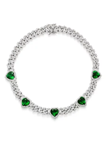 Ogrlica Nialaya Jewelry s kristalima srebrena