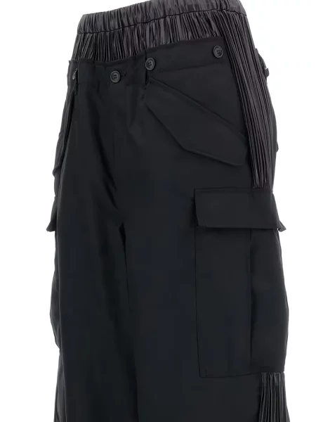 Pantaloni cargo Junya Watanabe plisate negru