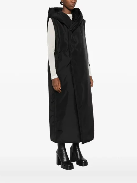 Zateplený kabát Rick Owens Drkshdw bez rukávů černý