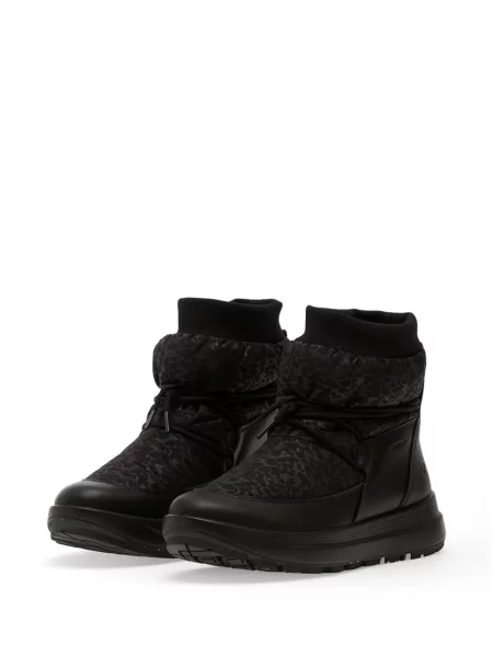Botine Ecco cu imagine cu model leopard cu cordon negru