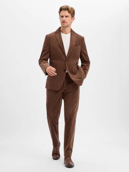 Finshley & Harding Garnitur Mężczyźni Modern Fit Sztruks 48 brązowy