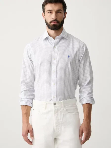 Polo Ralph Lauren cămașă pentru bărbați din alb