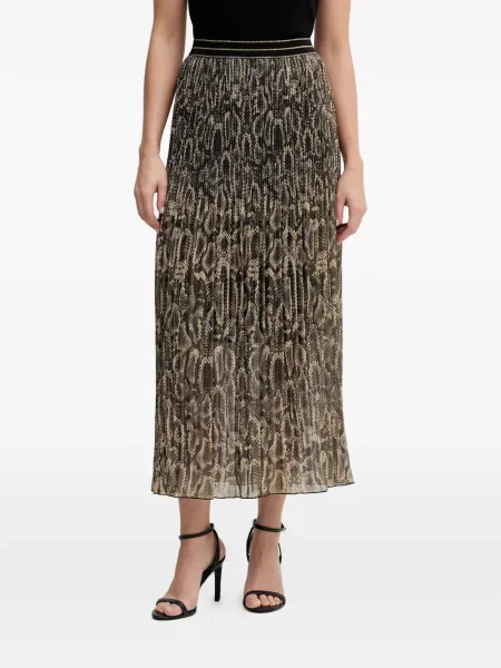Fusta plisata Marc Aurel cu imagine plisată până la genunchi negru
