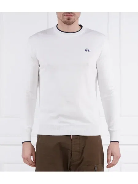 La Martina Pulover La Martina alb