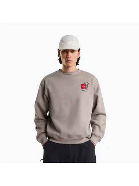 Bluza w kroju relaxed fit z mieszanki bawełny z detalem z logo The North Face beżowa