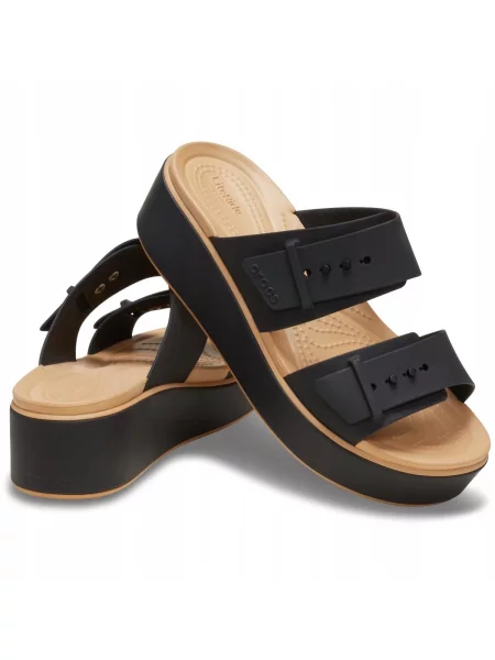 Sandały dla Kobiet Crocs Brooklyn Buckle Matte Wrap czarne