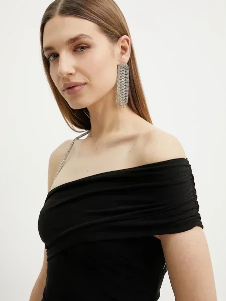 Herve Leger sukienka Olivia maxi dopasowana czarny