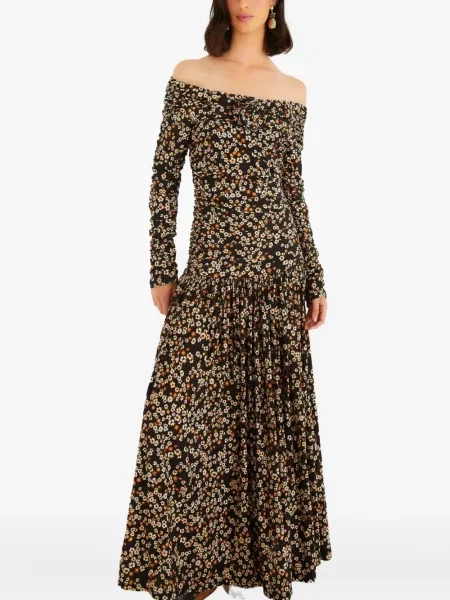 Rochie maxi Farm Rio cu model floral de costum negru