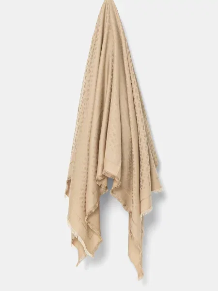 Тънък шал с вълна BOSS кафяво