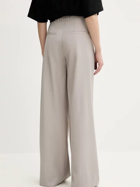 Remain pantaloni din lână lat high waist gri