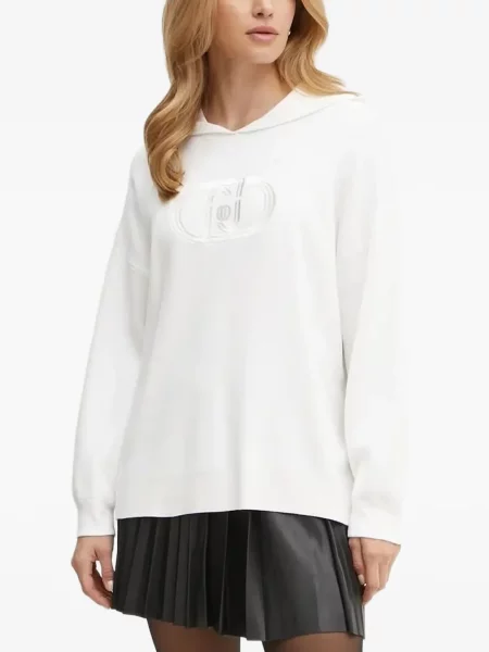 Haftowana bluza z kapturem Liu Jo biała