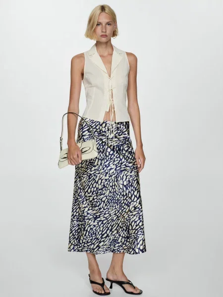 Спідниця міді MANGO синій