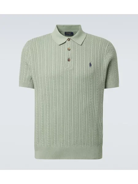 Tricou polo Polo Ralph Lauren tricotate verde