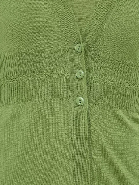 Max Mara Leisure gyapjú póló és kardigán zöld