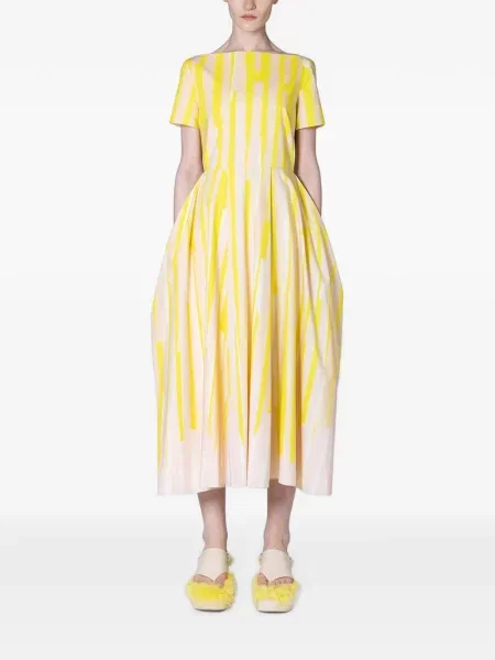 Rochie midi Roksanda cu imagine cu imprimeu abstract galben