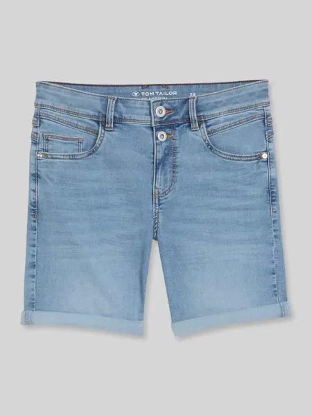 Szorty jeansowe o kroju regular fit z detalem z guzikiem Tom Tailor