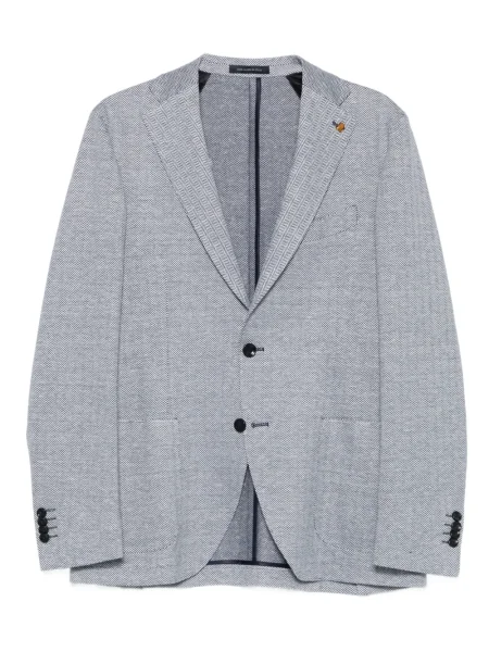 Sacou Latorre cu model herringbone albastru