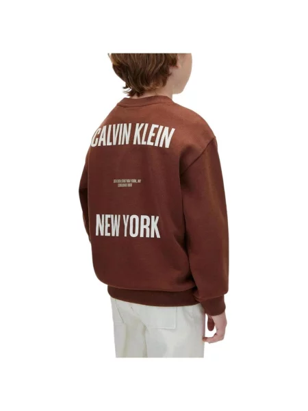 Geacă de blugi copii Calvin Klein Jeans maro
