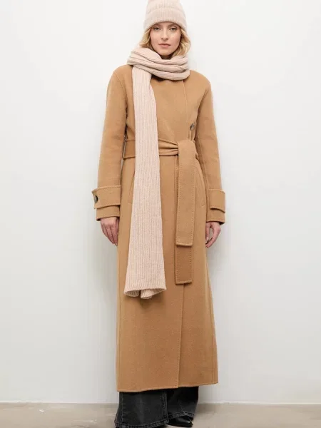 Шарф з вовною Answear.LAB однотонна бежевий