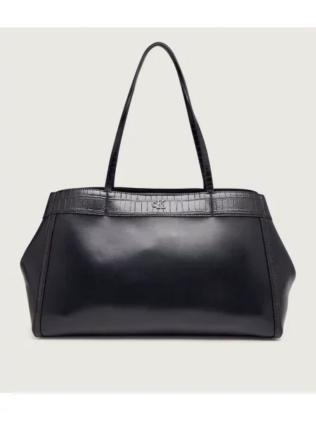 Calvin Klein Geantă Ck Croc Snap Large Tote negru