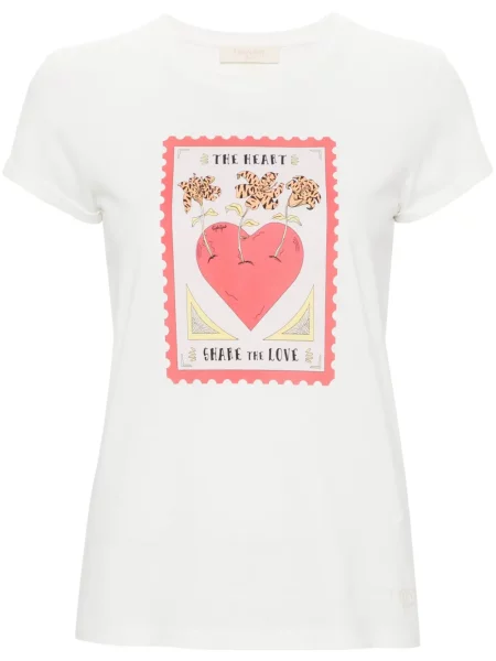 Tricou Twinset cu imagine alb