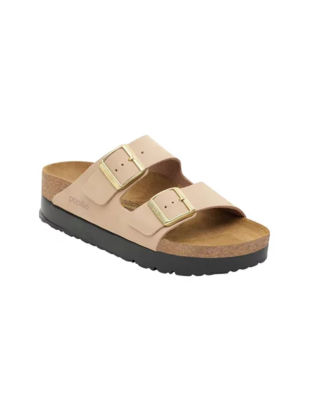 Sandály Birkenstock na platformě béžové