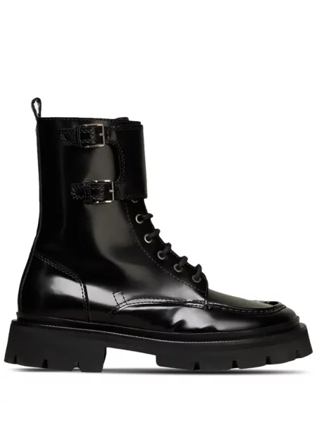 Botine Ami Paris din piele cu cataramă negru