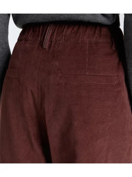 Pantaloni Brunello Cucinelli de catifea cord maro