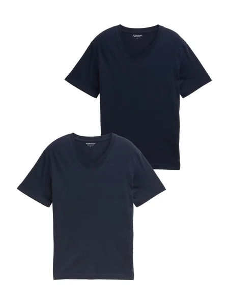 TOM TAILOR Tricou albastru închis negru