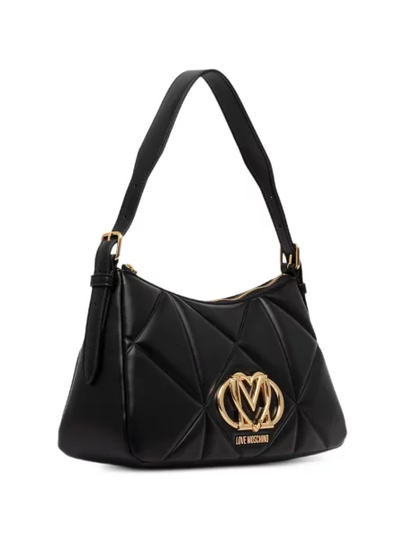 Ватиран шопинг чанта Love Moschino с автограф черно