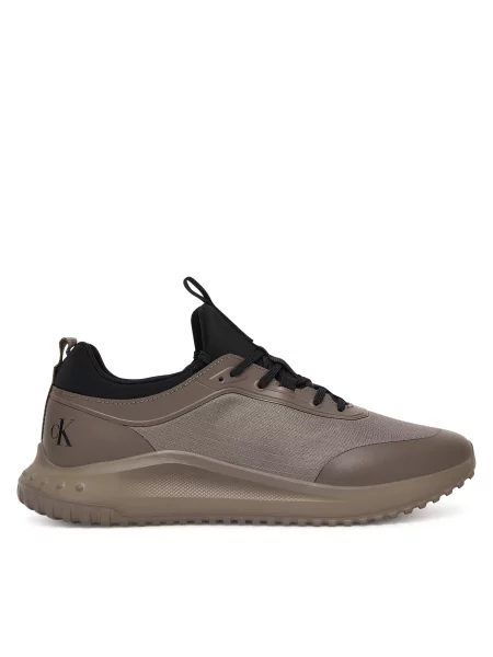 Pánske topánky Calvin Klein Eva Runner Laceup Sock Mat Mix taupe smog/black čierna