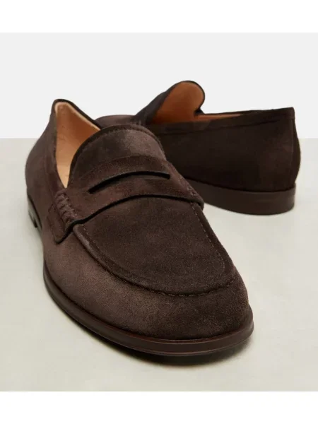 Pantofi loafer Gianvito Rossi din piele de căprioară maro