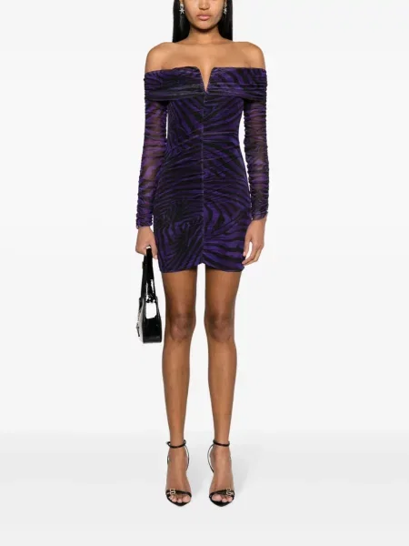Rochie Nissa cu imagine cu model zebră negru