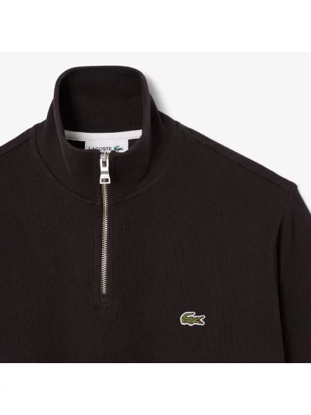 Классическая толстовка на молнии Lacoste коричневая