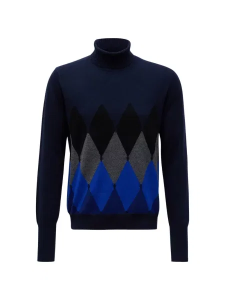 Pulover Ballantyne cu model argyle albastru