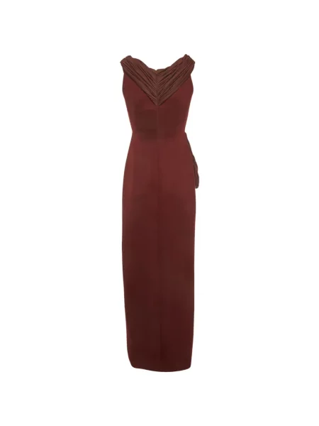 Rochie maxi Chats By C.dam drapată roșu