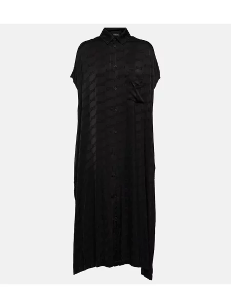 Sukienka koszulowa Balenciaga do kolan garniturowa czarna