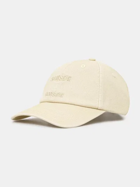 Samsøe Samsøe Jeansowa Czapka Z Daszkiem beige beżowa