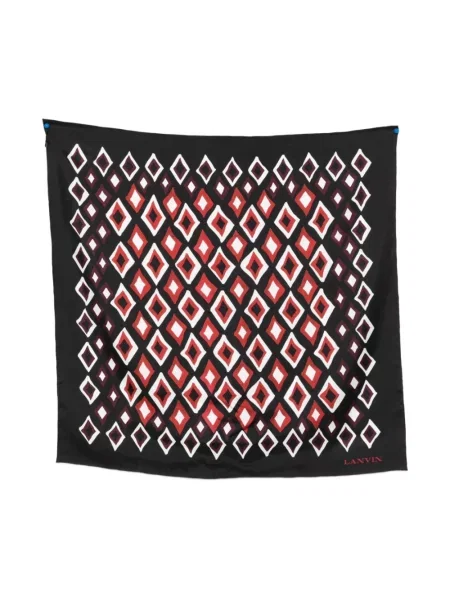 Jedwabna szal Lanvin w geometryczne wzory biała
