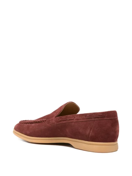 Pantofi loafer Eleventy din piele de căprioară roșu