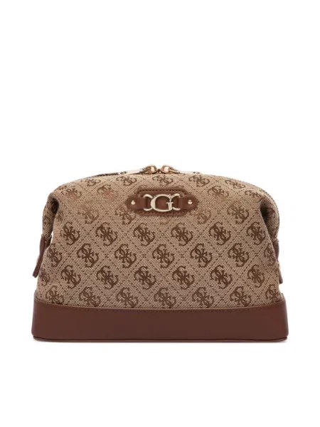 Козметична чанта Guess кафяво