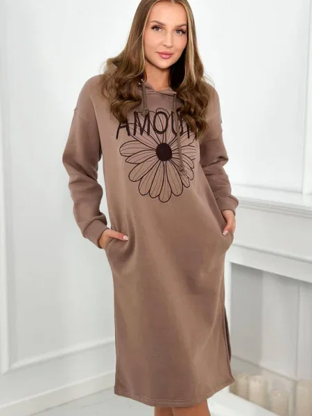 Rochie maxi Kesi cu broderie lungă de costum