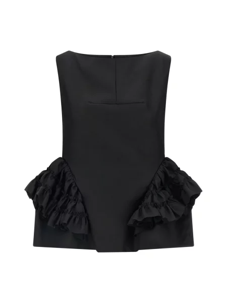 Top Dries Van Noten wełniany czarny